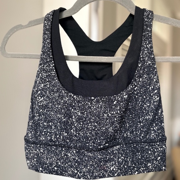 lululemon athletica Other - Lululemon Energy Bra Long Line Splatter Print Size 4 Yoga Pilates Running